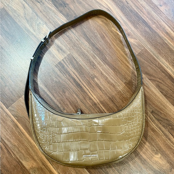 Michael Kors Taupe Croc-Embossed Shoulder or Crossbody Bag - Picture 1 of 7